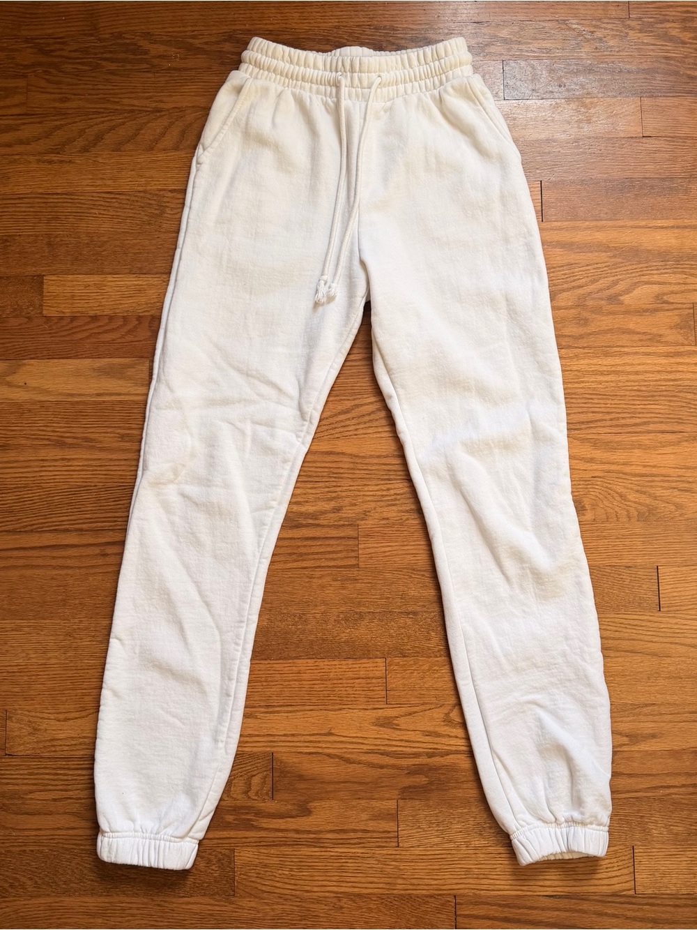American Tall White Fleece Jogger Sweatpants | Size Small Tall